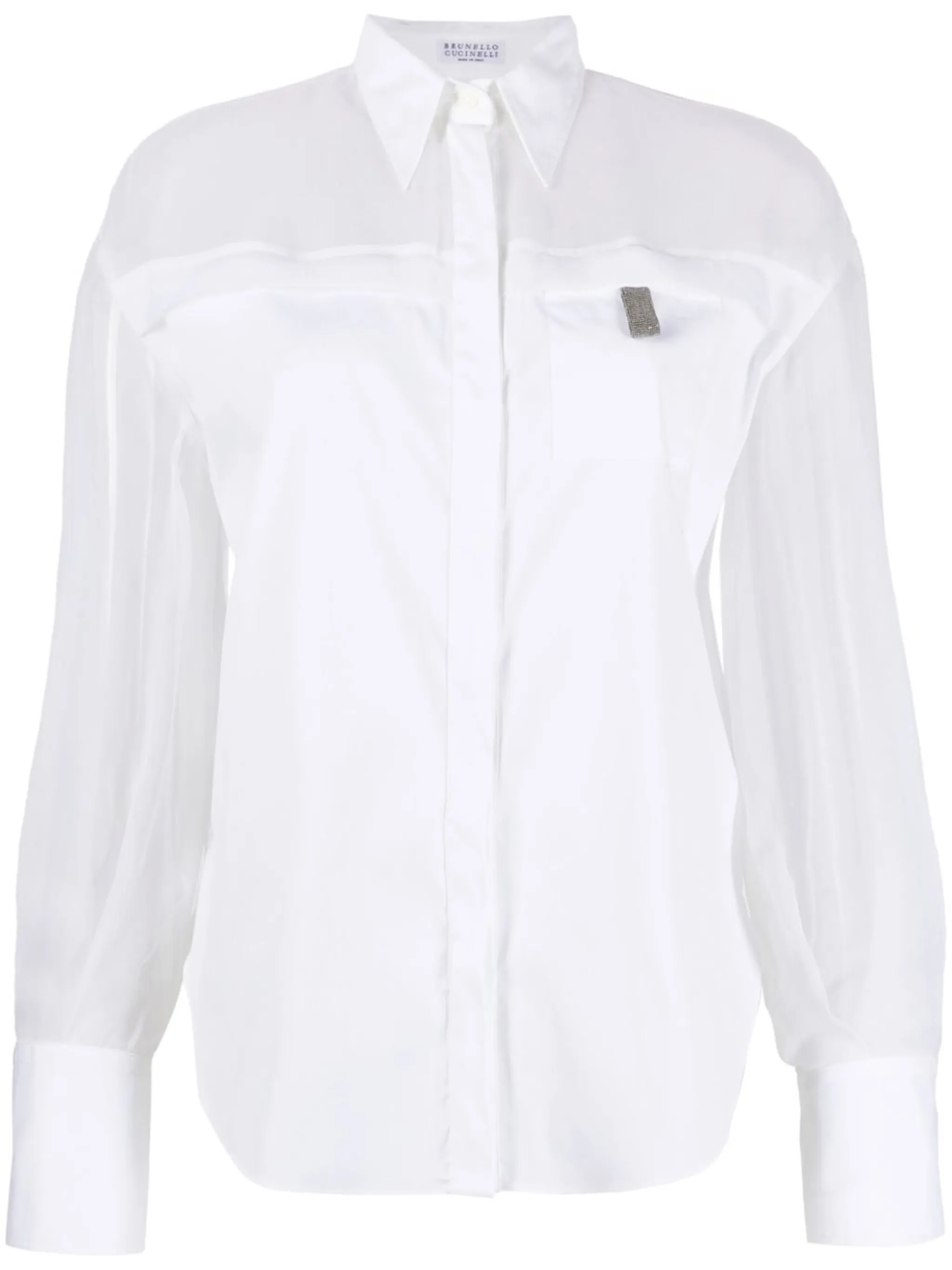 Рубашка с бисером Brunello Cucinelli, белый
Рубашка с бисером Brunello Cucinelli, белый