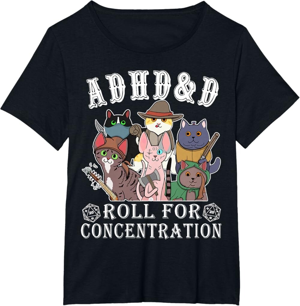 Женская футболка Funny Tees Gamer RPG Apparel Cats RPG Gamer Roll For Concentration D20 Dice Nerdy, черный
Женская футболка Funny Tees Gamer RPG Apparel Cats RPG Gamer Roll For Concentration D20 Dice Nerdy, черный