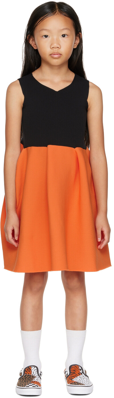 Детское черно-оранжевое платье Pottery CFCL, Черный, Детское черно-оранжевое платье Pottery CFCL