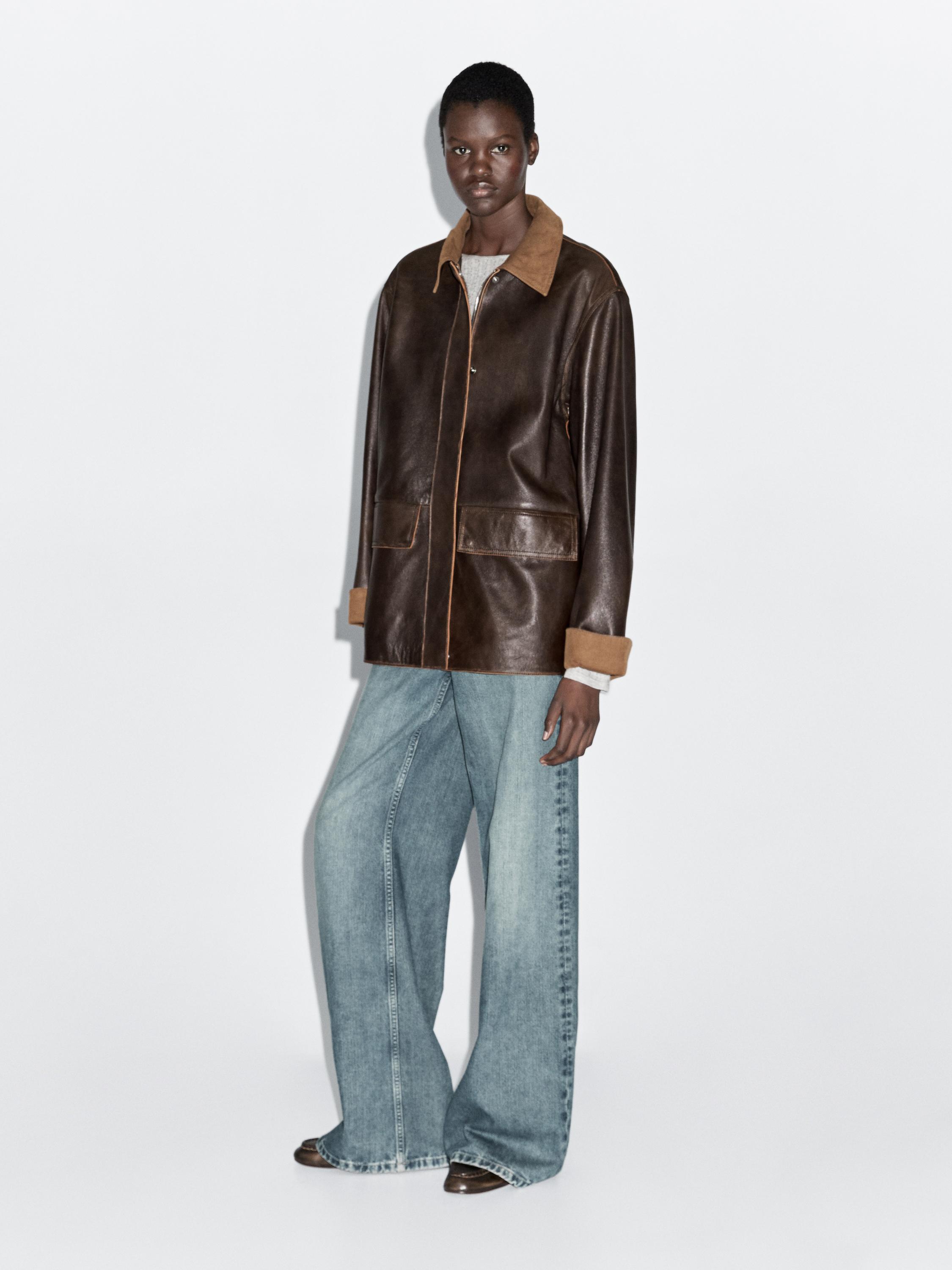 Парка из кожи наппа с вельветовыми деталями Massimo Dutti, коричневый
Парка из кожи наппа с вельветовыми деталями Massimo Dutti, коричневый