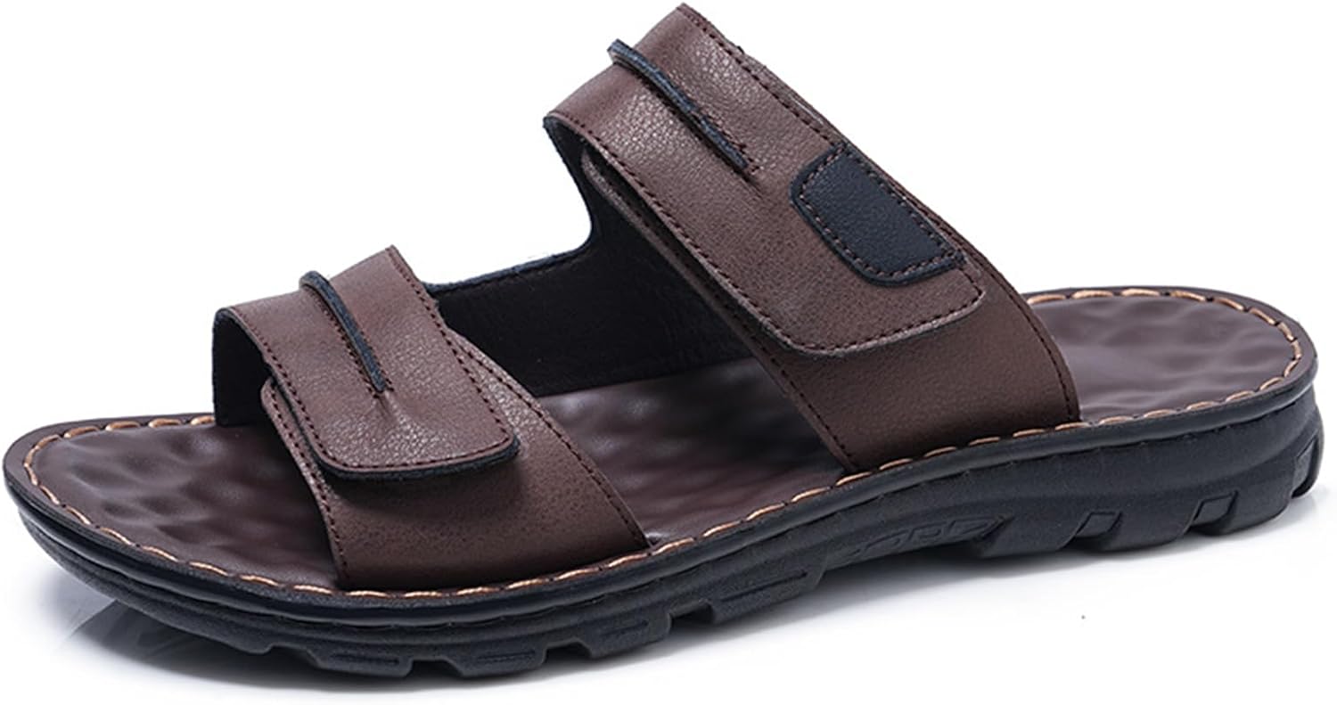 Мужские кожаные шлепанцы с открытым носком для улицы, удобные повседневные шлепанцы, летние сандалии-слипоны для мужчин Abborora, темно-коричневый
Мужские кожаные шлепанцы с открытым носком для улицы, удобные повседневные шлепанцы, летние сандалии-слипоны для мужчин Abborora, темно-коричневый