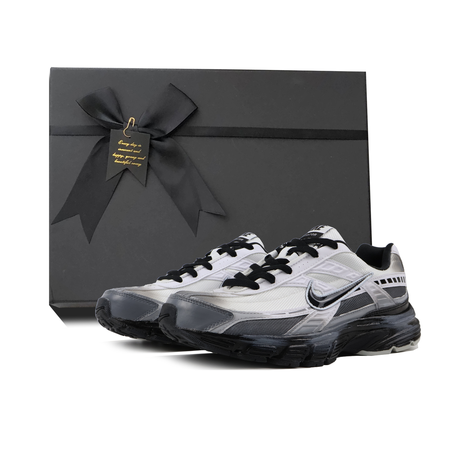 Nike Инициатор противоскользящие низкие повседневные городские кроссовки для бега унисекс черно-бело-серые черно-бело-серые подарочный набор, цвет Black White Gray Gift Box Set
Nike Инициатор противоскользящие низкие повседневные городские кроссовки для бега унисекс черно-бело-серые черно-бело-серые подарочный набор, цвет Black White Gray Gift Box Set