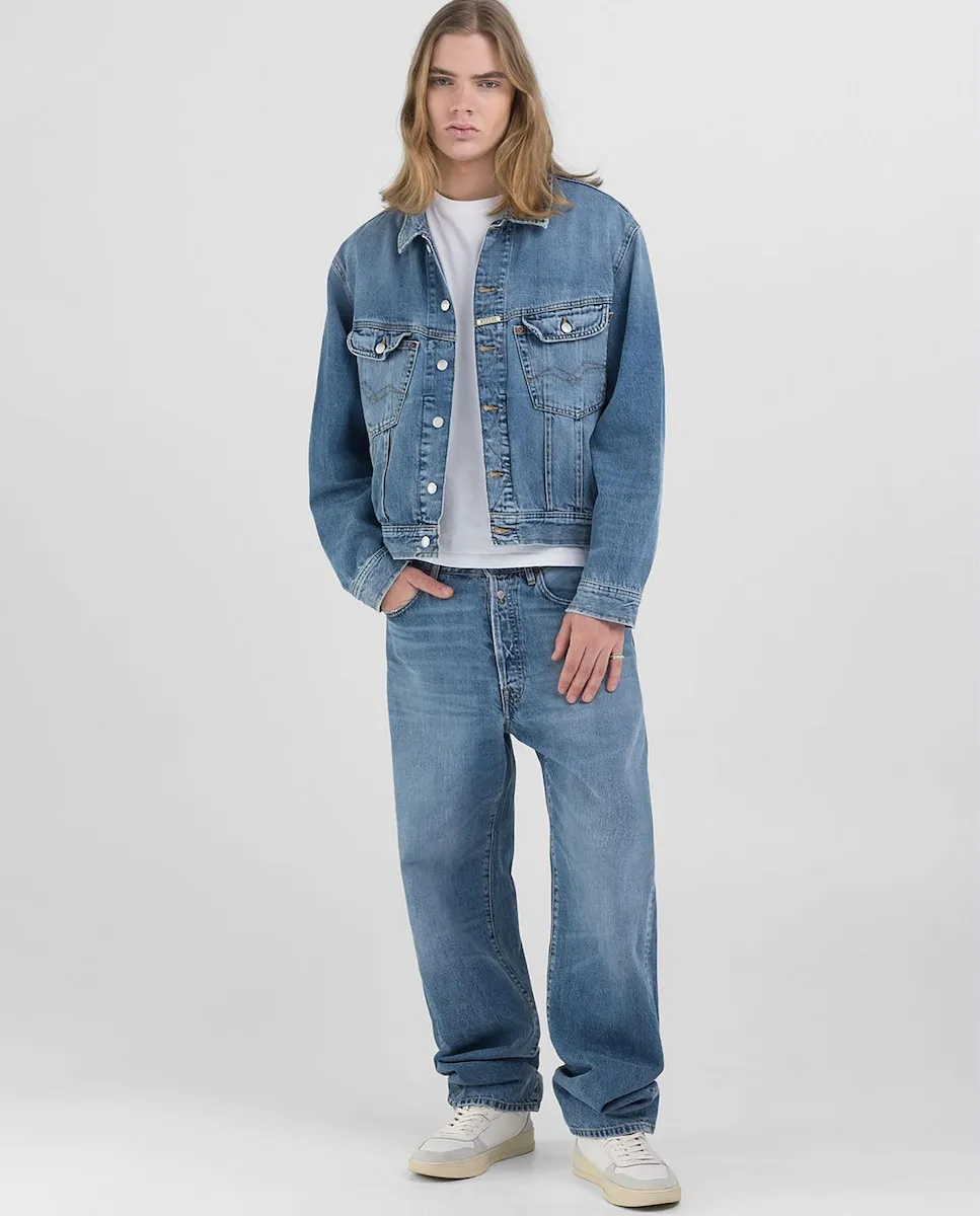 Куртка ковбойская мужская на пуговицах Replay, синий 
Куртка ковбойская мужская на пуговицах Replay, синий