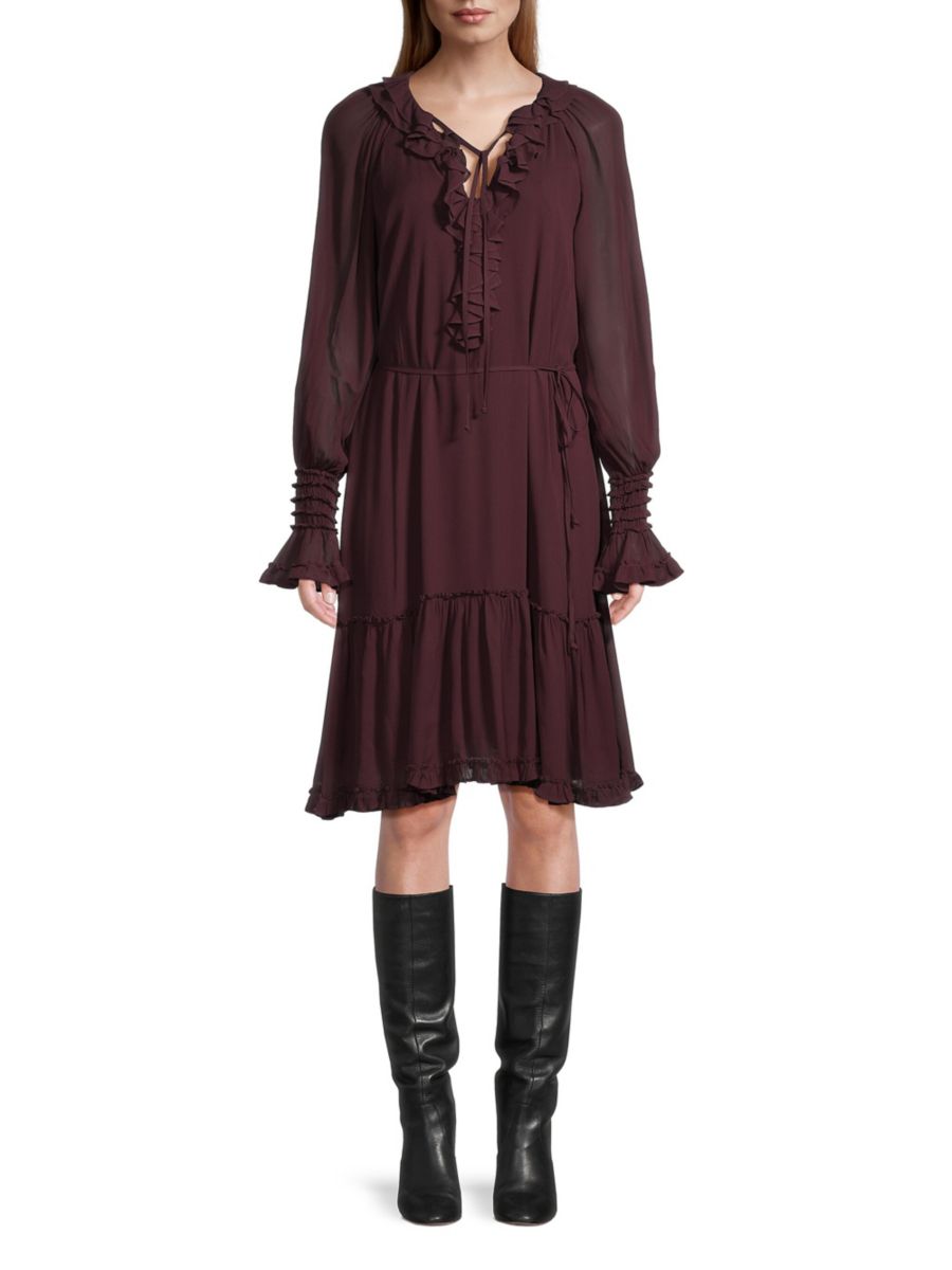 Платье-миди Collin с длинными рукавами и оборками Kobi Halperin, цвет Beet
Платье-миди Collin с длинными рукавами и оборками Kobi Halperin, цвет Beet