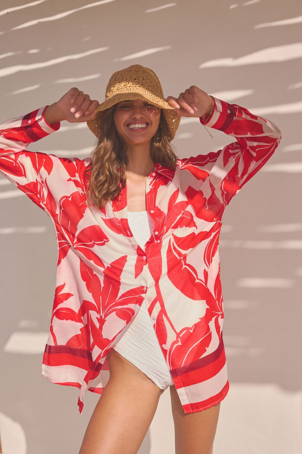 Пляжная рубашка накидка из 100% хлопка Next, красный
Пляжная рубашка накидка из 100% хлопка Next, красный