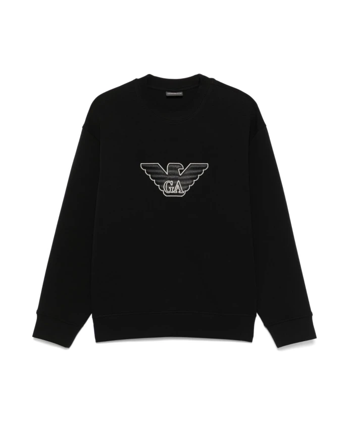 Черный свитер с круглым вырезом Emporio Armani, черный
Черный свитер с круглым вырезом Emporio Armani, черный