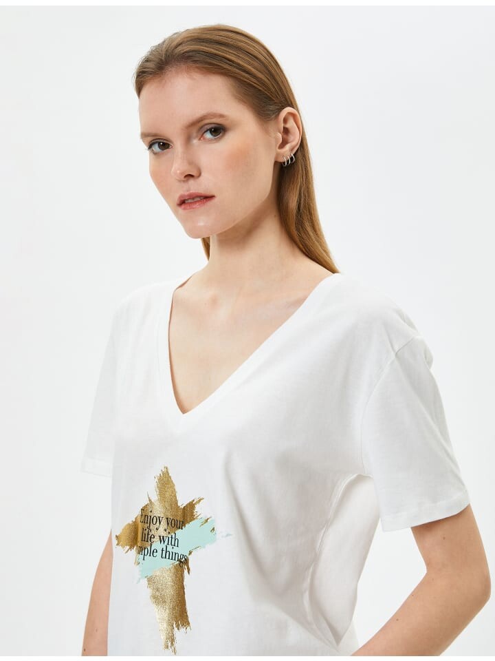 Футболка KOTON T shirt, белый 
Футболка KOTON T shirt, белый