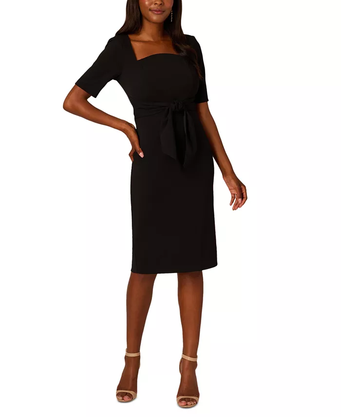 Женское платье-футляр с завязкой на талии и короткими рукавами Adrianna Papell, черный
Женское платье-футляр с завязкой на талии и короткими рукавами Adrianna Papell, черный
