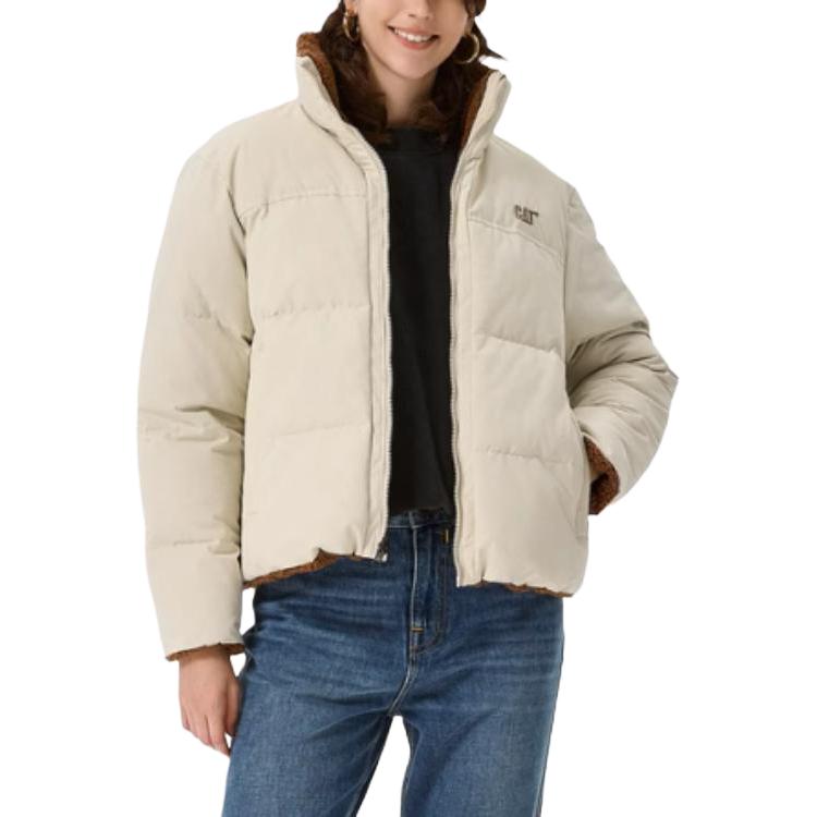 CAT Пуховая куртка женская, цвет экрю, воротник-стойка, умеренная длина, двусторонняя
CAT Пуховая куртка женская, цвет экрю, воротник-стойка, умеренная длина, двусторонняя