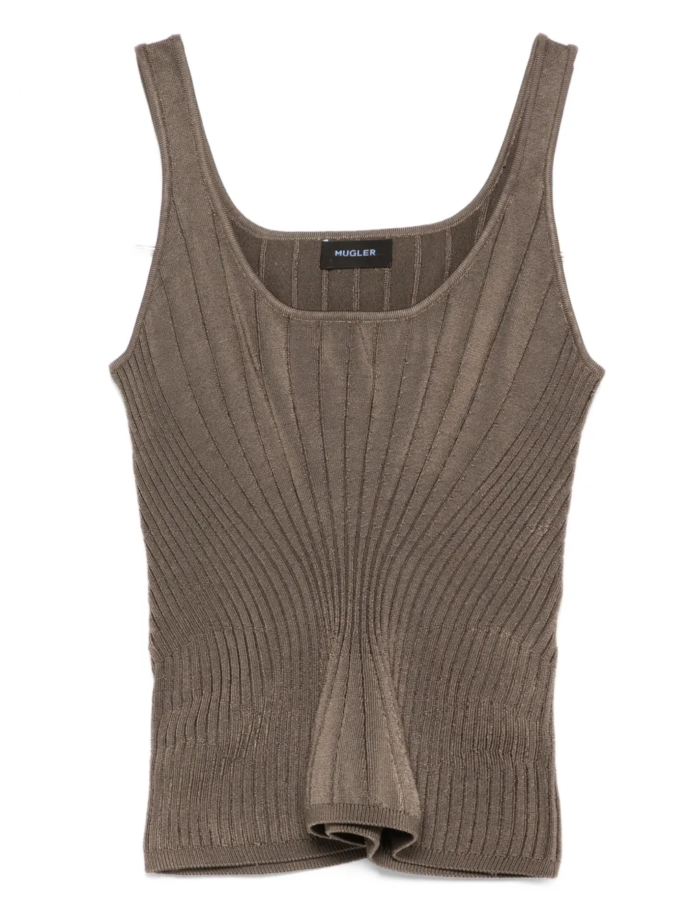 Топ с квадратным вырезом в рубчик Mugler, коричневый
Топ с квадратным вырезом в рубчик Mugler, коричневый