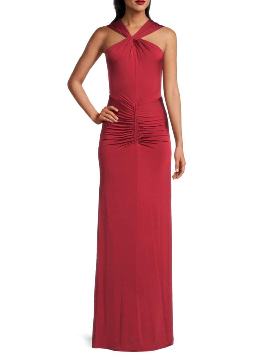 Платье Mena из джерси с бретелькой на шее и сборками Amur, цвет Vivid Red
Платье Mena из джерси с бретелькой на шее и сборками Amur, цвет Vivid Red