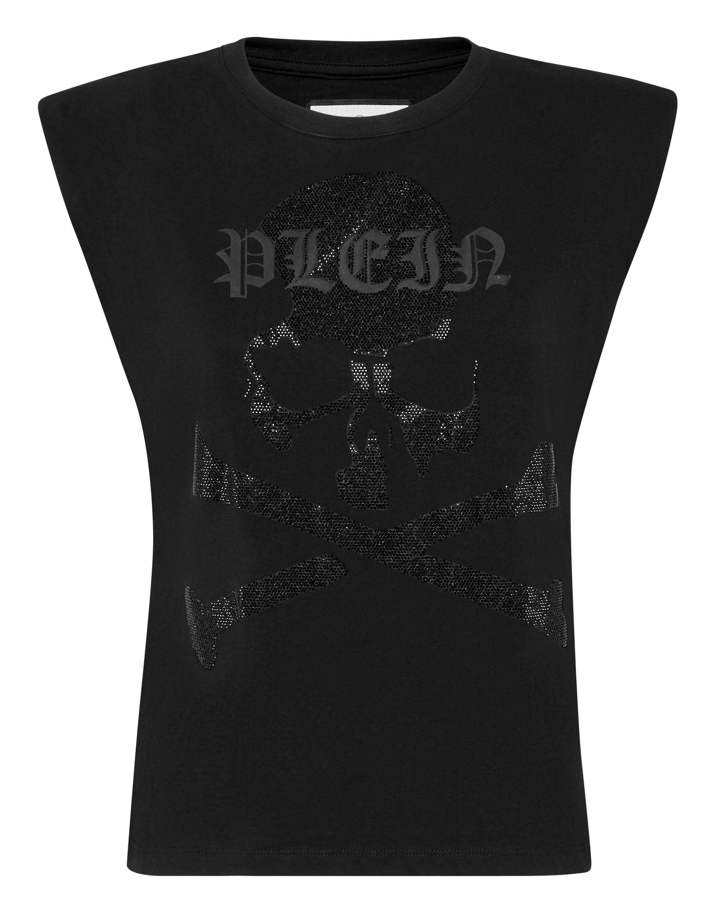Майка со стразами Skull&Bones PHILIPP PLEIN, черный 
Майка со стразами Skull&Bones PHILIPP PLEIN, черный