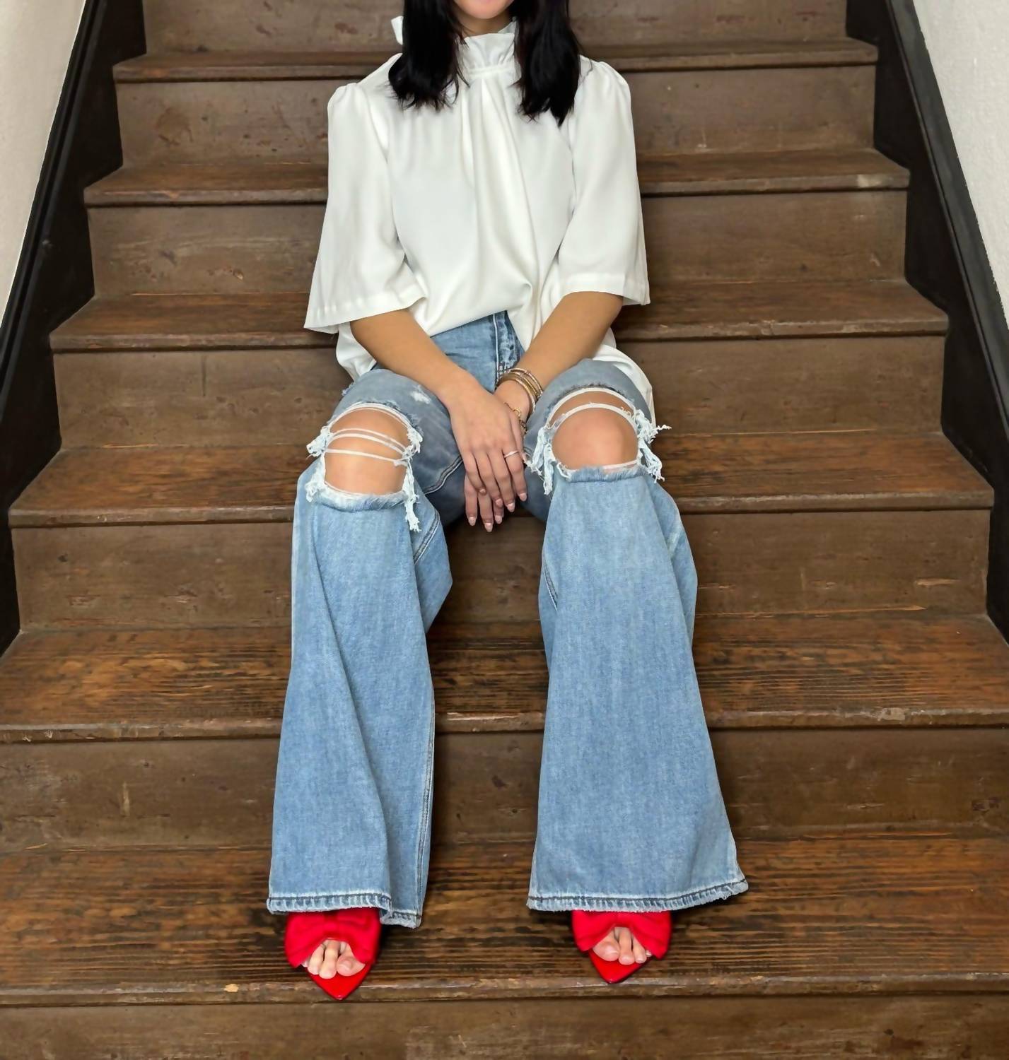 Топ с колокольчиками в цвете офф-уайт Umgee, кремовый
Топ с колокольчиками в цвете офф-уайт Umgee, кремовый