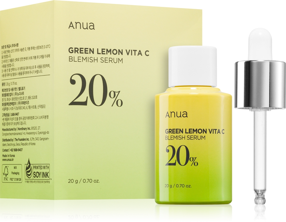 Сыворотка для лица Green Lemon Vita C Blemish Serum с витамином C для проблемной кожи, склонной к акне Anua, 20 мл
Сыворотка для лица Green Lemon Vita C Blemish Serum с витамином C для проблемной кожи, склонной к акне Anua, 20 мл