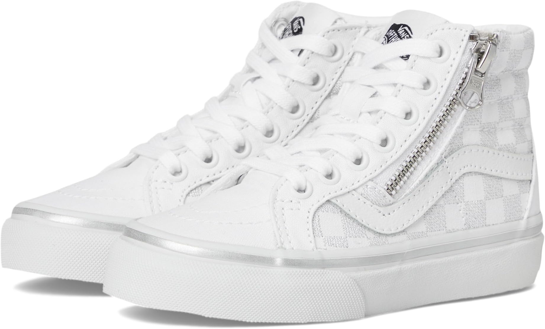 Кроссовки Vans Kids Sk8-Hi Reissue Side Zip, Metallic Checkerboard Silver/True White
Кроссовки Vans Kids Sk8-Hi Reissue Side Zip, Metallic Checkerboard Silver/True White