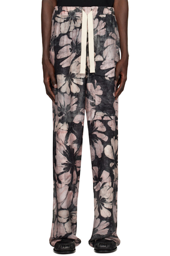 Брюки-карго из серого и розового шелка с завязками на завязках Dries Van Noten
Брюки-карго из серого и розового шелка с завязками на завязках Dries Van Noten