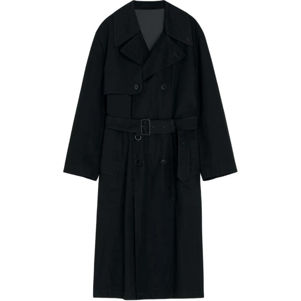 Двубортный тренч с поясом Lemaire, черный
Двубортный тренч с поясом Lemaire, черный
