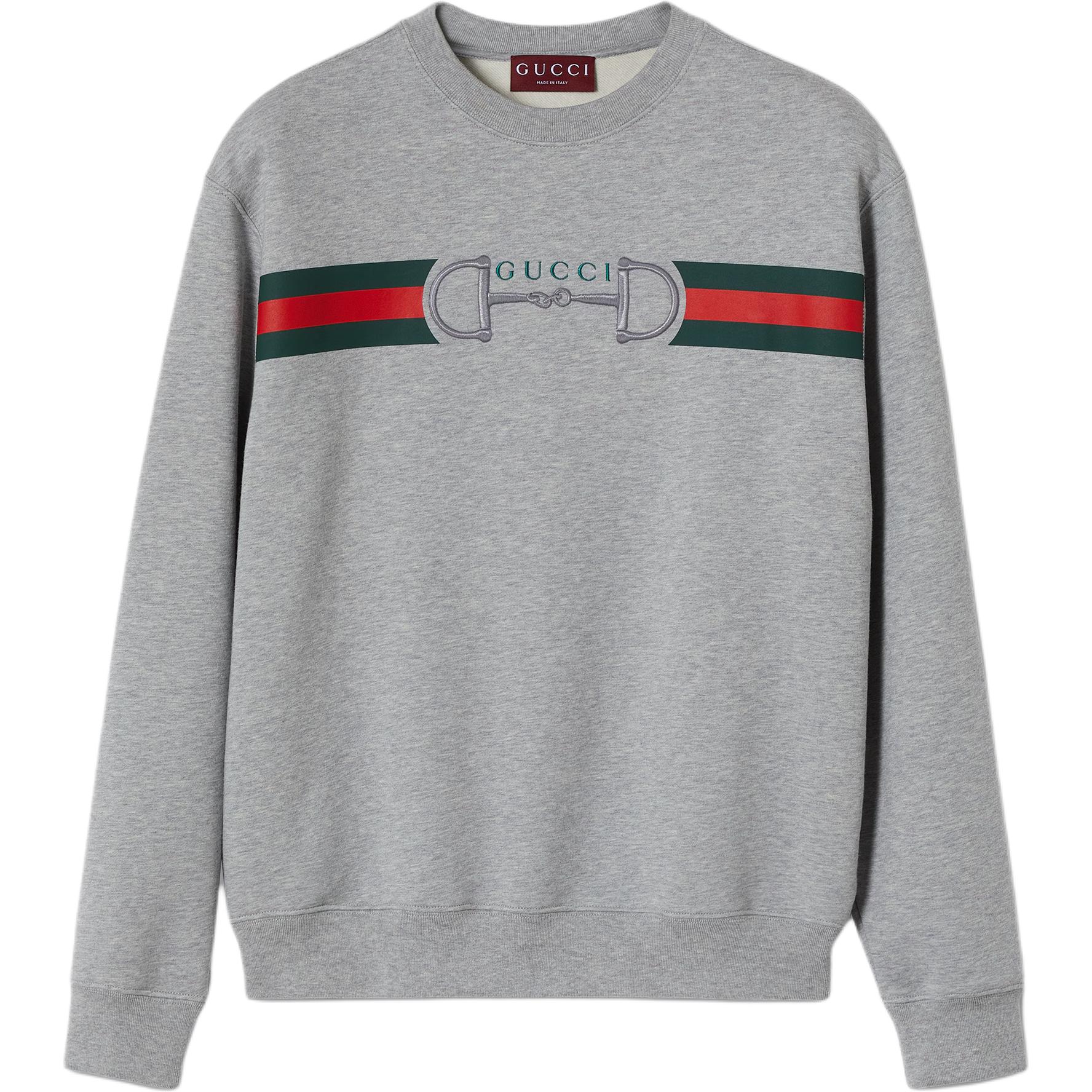 Хлопковый джерси свитшот с принтом GUCCI, серый
Хлопковый джерси свитшот с принтом GUCCI, серый
