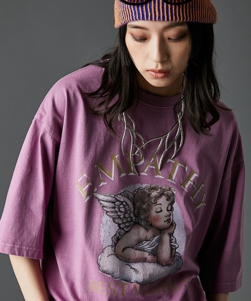 GEVS. Футболка из хлопка с пигментным принтом, GEVS, розовый
GEVS. Футболка из хлопка с пигментным принтом, GEVS, розовый