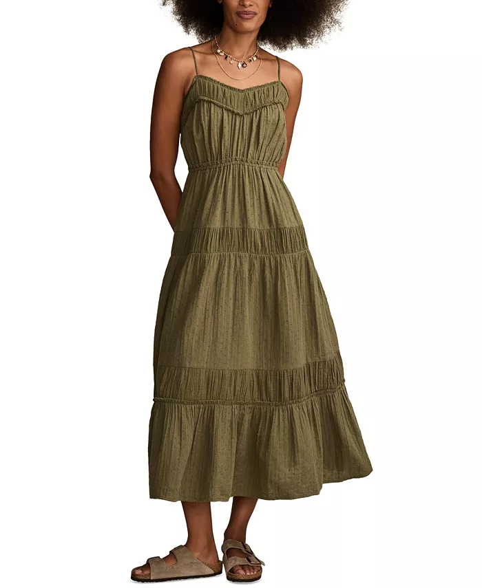 Женское хлопковое многослойное платье-макси из марли Lucky Brand, зеленый
Женское хлопковое многослойное платье-макси из марли Lucky Brand, зеленый