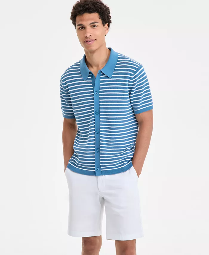 Мужская рубашка с фактурной полоской Michael Kors, синий 
Мужская рубашка с фактурной полоской Michael Kors, синий