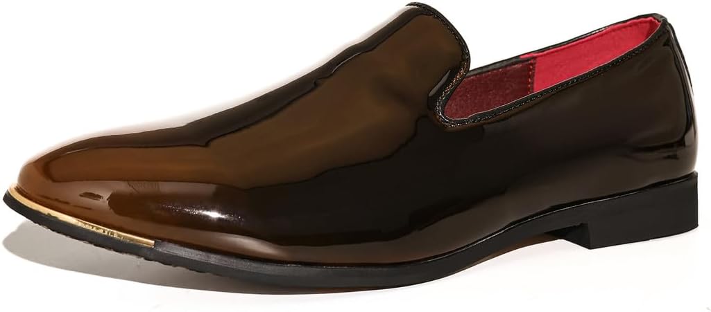 Мужские лоферы Santimon на каблуке из лакированной кожи, элегантные и гладкие повседневные мокасины без шнурков для официального ношения и свадебных мероприятий, коричневый
Мужские лоферы Santimon на каблуке из лакированной кожи, элегантные и гладкие повседневные мокасины без шнурков для официального ношения и свадебных мероприятий, коричневый