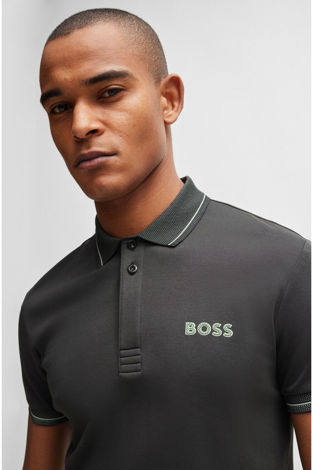 Рубашка-Поло узкого кроя из хлопка интерлок с сетчатым логотипом Boss, серый
Рубашка-Поло узкого кроя из хлопка интерлок с сетчатым логотипом Boss, серый