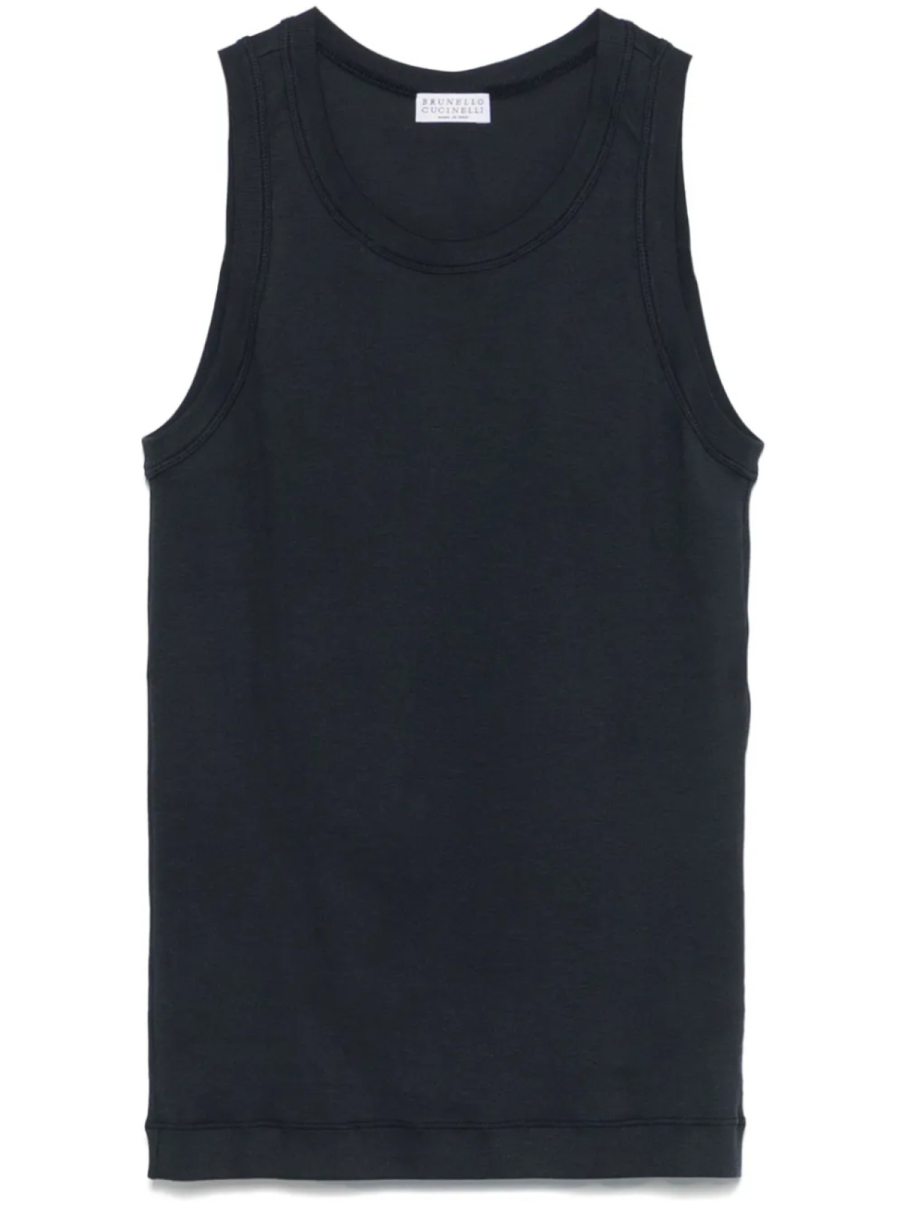 Майка-топ в мелкий рубчик от Brunello Cucinelli, синий
Майка-топ в мелкий рубчик от Brunello Cucinelli, синий