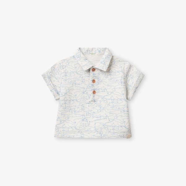 Рубашка-поло Benetton с принтом акулы, белый
Рубашка-поло Benetton с принтом акулы, белый