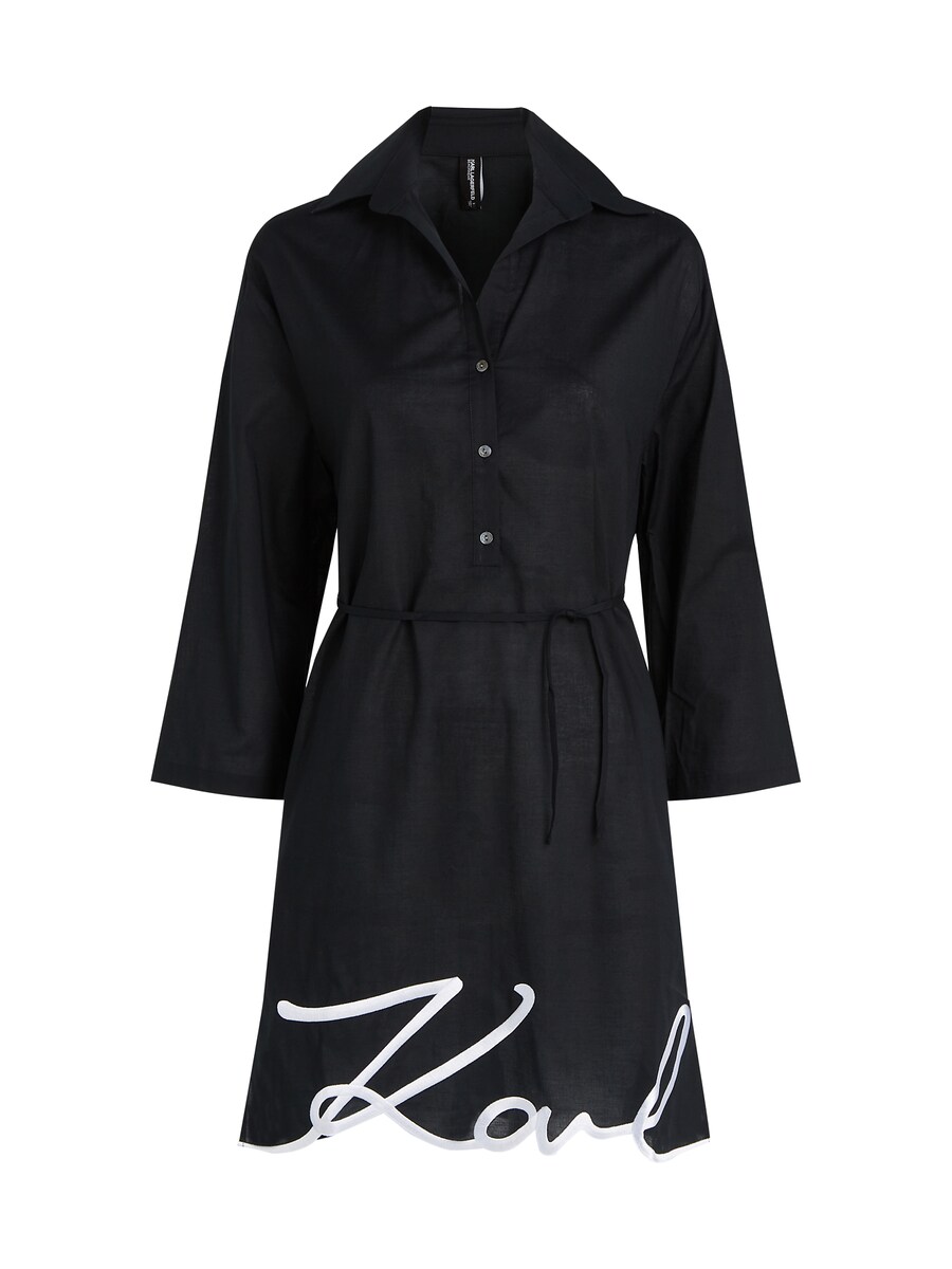 Платье рубашка Karl Lagerfeld Shirt Dress, черный 
Платье рубашка Karl Lagerfeld Shirt Dress, черный