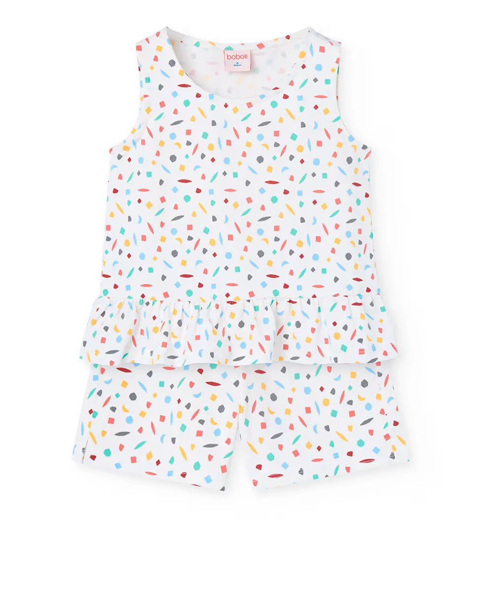 Короткая девичья пижама с геометрическим принтом Boboli, многоцветный
Короткая девичья пижама с геометрическим принтом Boboli, многоцветный