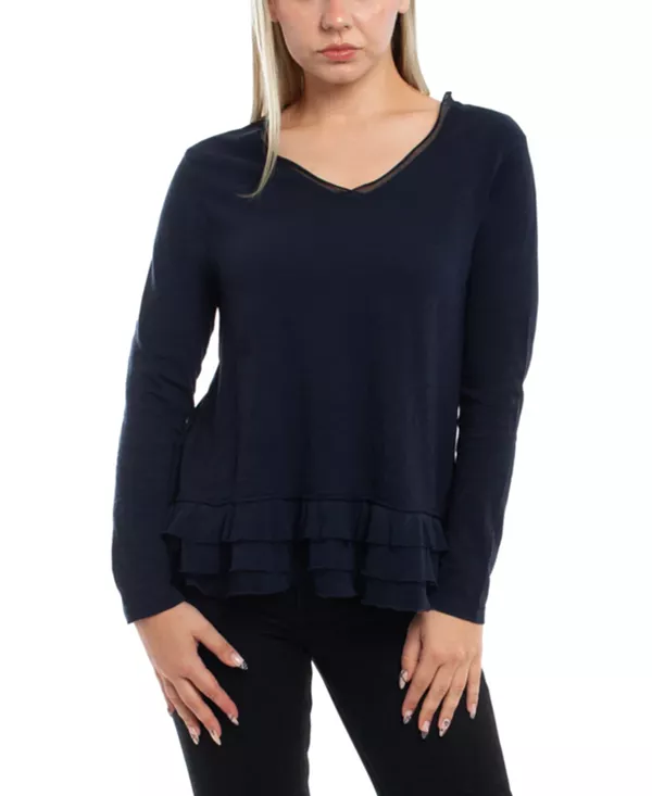 Футболка с оборками по низу, выполненная из смешанных материалов. Wilt Clothing, синий
Футболка с оборками по низу, выполненная из смешанных материалов. Wilt Clothing, синий