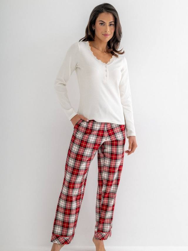 Комплект пижамы: хлопковая майка с кружевной отделкой и клетчатые брюки Pour Moi, Red/Cream
Комплект пижамы: хлопковая майка с кружевной отделкой и клетчатые брюки Pour Moi, Red/Cream