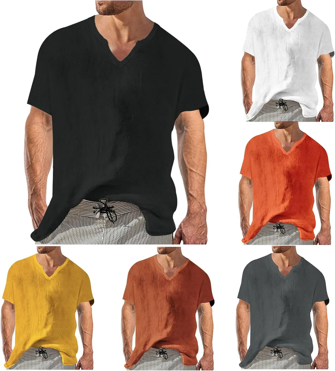 Льняная футболка V-образного выреза для мужчин Thatrich
Льняная футболка V-образного выреза для мужчин Thatrich