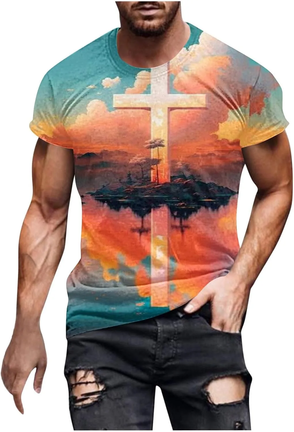 Футболка с 3D принтом "Иисус на кресте" QUNPIU
Футболка с 3D принтом "Иисус на кресте" QUNPIU