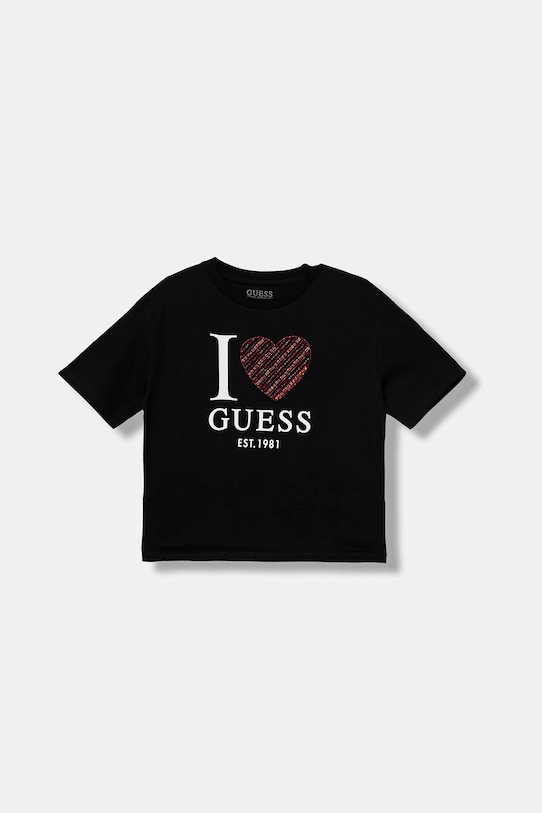 Детская хлопковая футболка Guess, черный
Детская хлопковая футболка Guess, черный