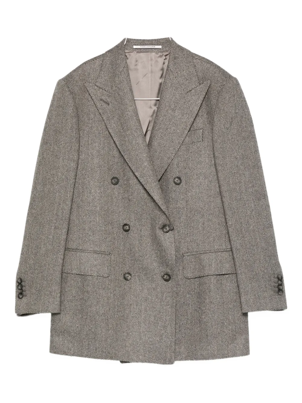 Двубортный пиджак с узором в елочку Tagliatore, серый
Двубортный пиджак с узором в елочку Tagliatore, серый