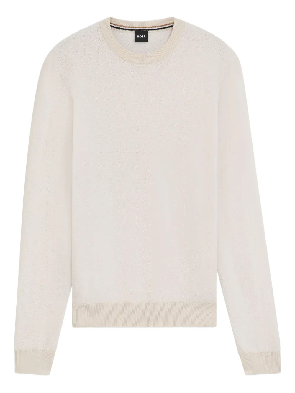 Свитер с узором в елочку Boss, белый
Свитер с узором в елочку Boss, белый