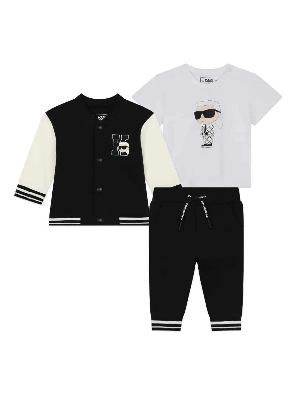 Комплект из трех предметов с графичным принтом Karl Lagerfeld Kids, черный
Комплект из трех предметов с графичным принтом Karl Lagerfeld Kids, черный