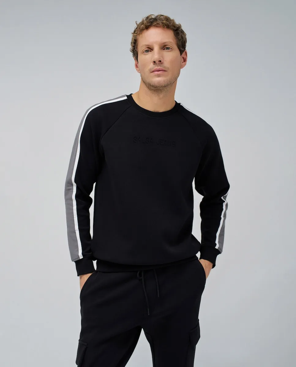 Мужская толстовка с полосками на рукавах Salsa Jeans, черный
Мужская толстовка с полосками на рукавах Salsa Jeans, черный