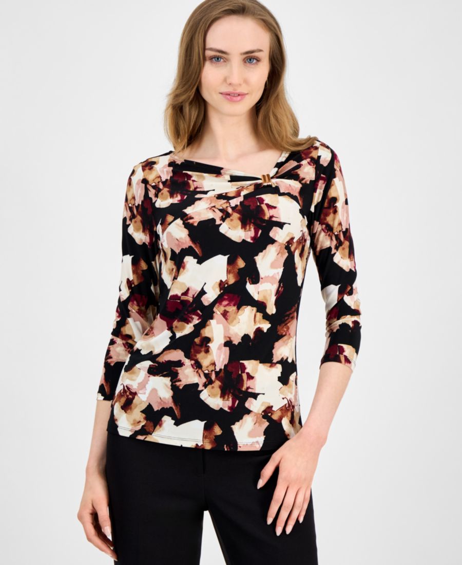 Женская блузка с принтом и металлической отделкой Anne Klein, Anne Black Multi
Женская блузка с принтом и металлической отделкой Anne Klein, Anne Black Multi