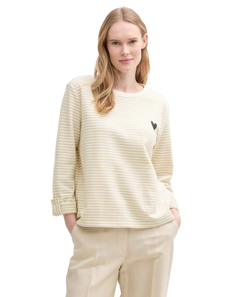 Женская полосатая толстовка с хлястиками на рукавах Tom Tailor, бежевый
Женская полосатая толстовка с хлястиками на рукавах Tom Tailor, бежевый