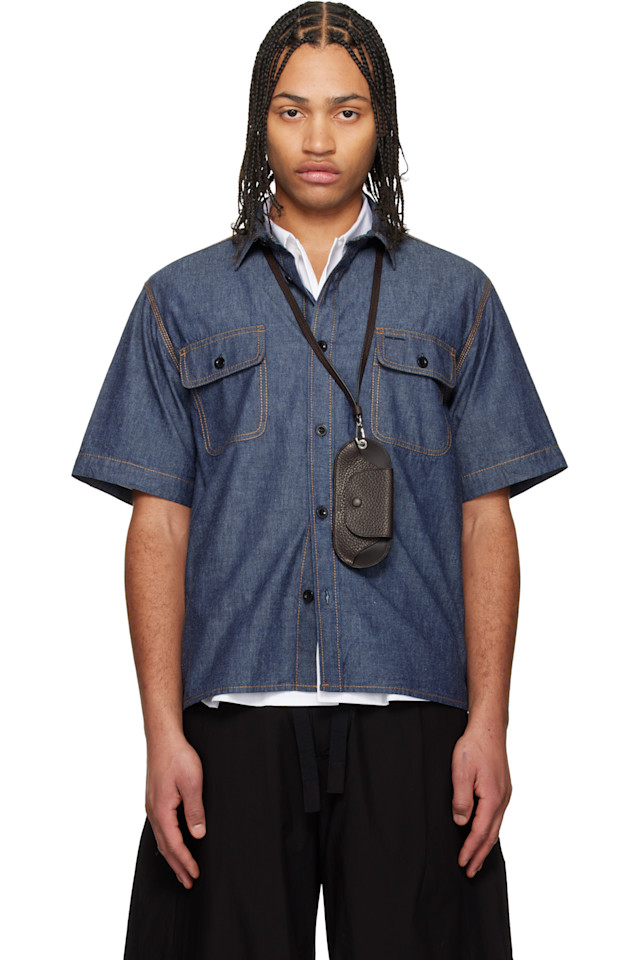 Легкая джинсовая рубашка Sacai, синий
Легкая джинсовая рубашка Sacai, синий