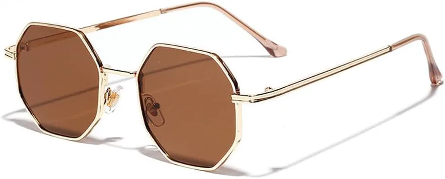 Ретро-солнцезащитные очки в шестиугольной металлической оправе, модные, цвет розовое золото, зеркальные, защита от УФ-излучения UV400 HVTVTLA, Golden Tea
Ретро-солнцезащитные очки в шестиугольной металлической оправе, модные, цвет розовое золото, зеркальные, защита от УФ-излучения UV400 HVTVTLA, Golden Tea