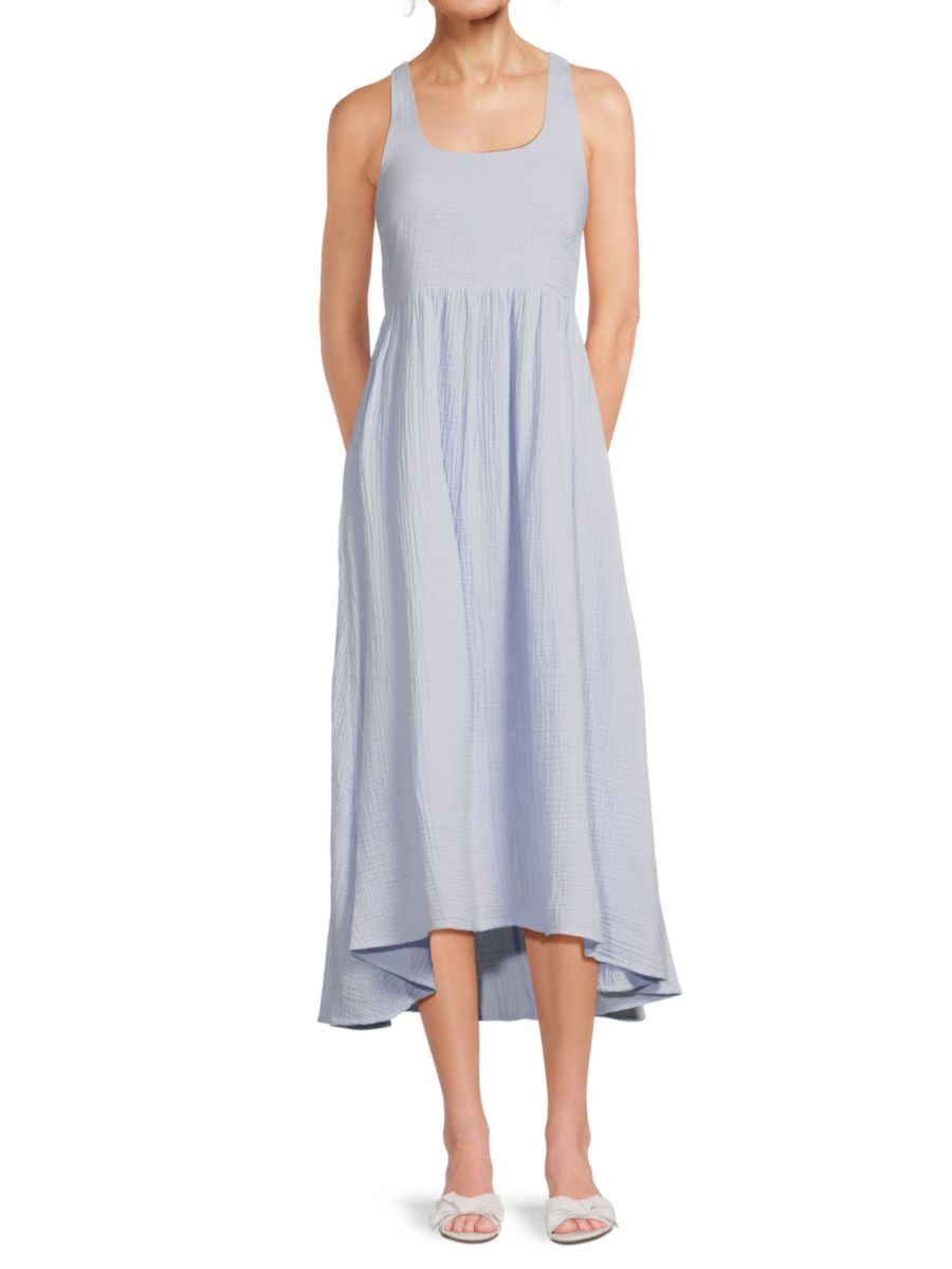 Платье-майка из текстурированного хлопка с асимметричным лифом DKNY, цвет Frost Blue
Платье-майка из текстурированного хлопка с асимметричным лифом DKNY, цвет Frost Blue