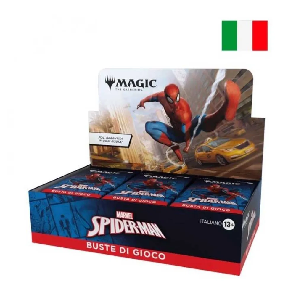 Набор коллекционных карточек Wizards Of The Coast Magic The Gathering Marvel's Spider-Man Play Booster Display, 30 пачек, итальянский язык, прозрачный
Набор коллекционных карточек Wizards Of The Coast Magic The Gathering Marvel's Spider-Man Play Booster Display, 30 пачек, итальянский язык, прозрачный