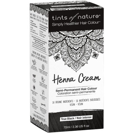 Tints of Nature Черная полуперманентная крем-краска для волос с хной 70 мл