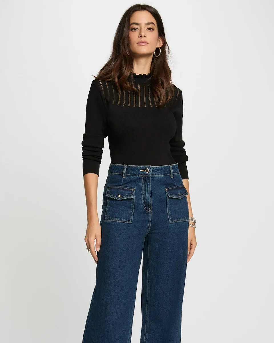 Женский свитер с высоким воротником Morgan, черный
Женский свитер с высоким воротником Morgan, черный