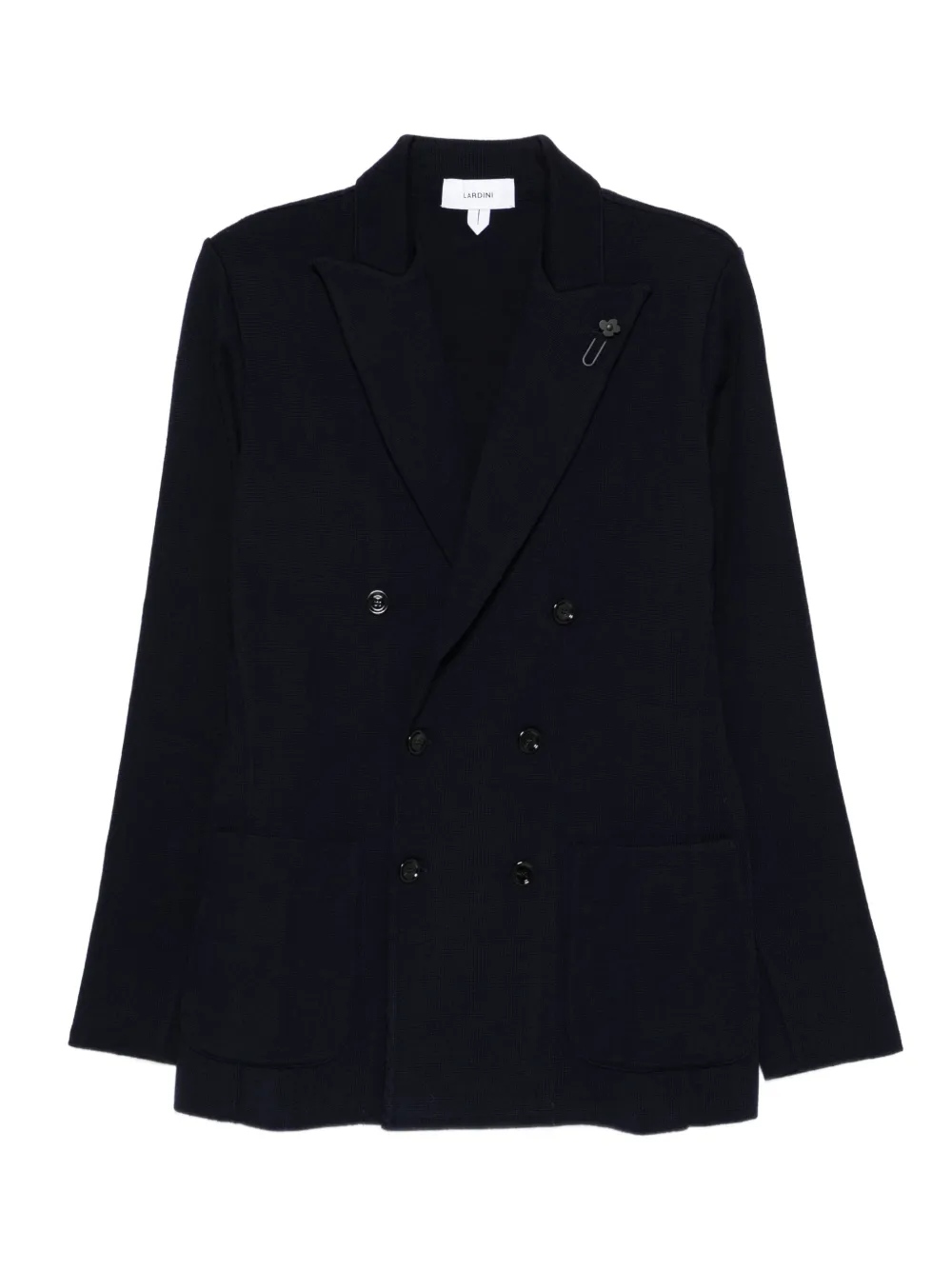 Двубортный пиджак с накладными карманами Lardini, синий
Двубортный пиджак с накладными карманами Lardini, синий