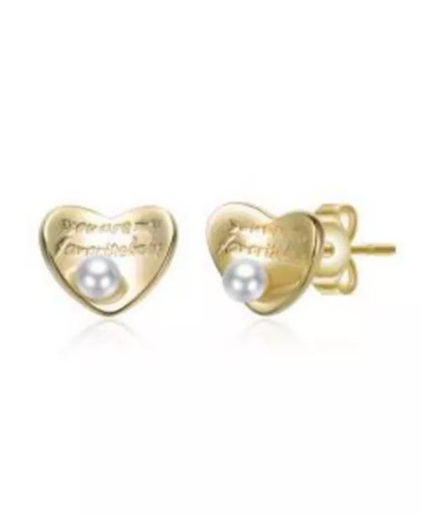 Серьги-Гвоздики с перламутровым покрытием в форме сердца, 14 карат, с гравировкой: «Ты мое сердце навсегда» Rachel Glauber, gold
Серьги-Гвоздики с перламутровым покрытием в форме сердца, 14 карат, с гравировкой: «Ты мое сердце навсегда» Rachel Glauber, gold